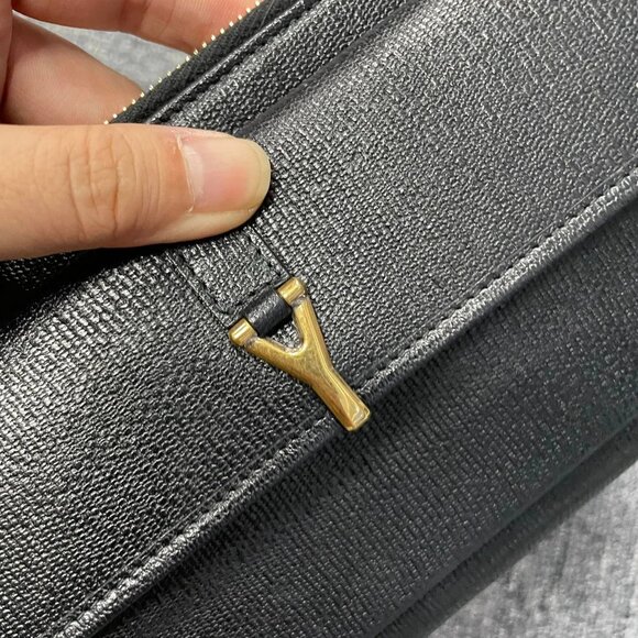 100% Authentic Saint Laurent Y Line Flap Wallet - Picture 3 of 10